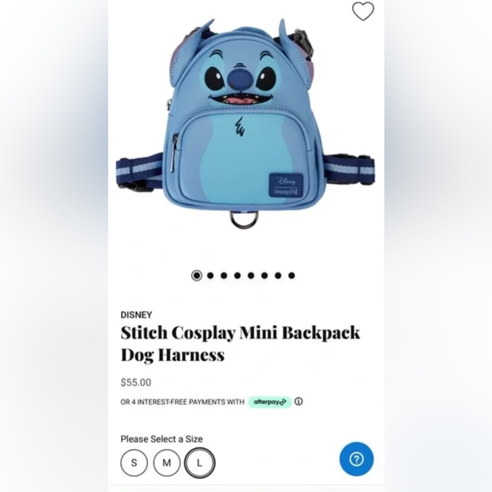 BUNDLE 3 in 1: Disney Loungefly Stitch Backpack, leash, and harness - Picture 6 of 6